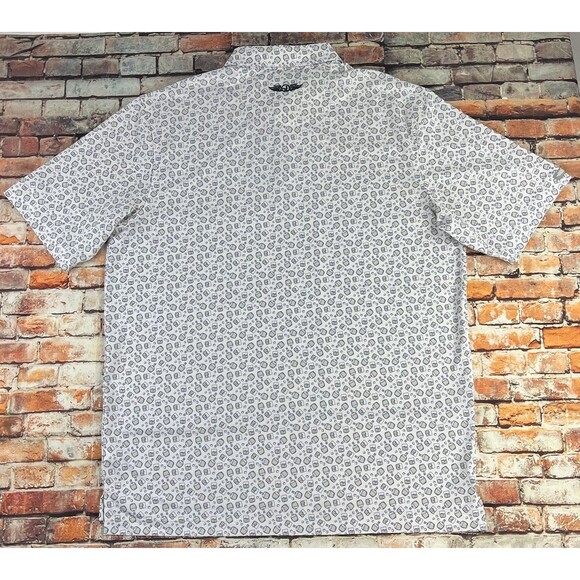 Straight Down Mens Golf Cocktails All Over Polo White Toledo CC Performance XL - Picture 6 of 8